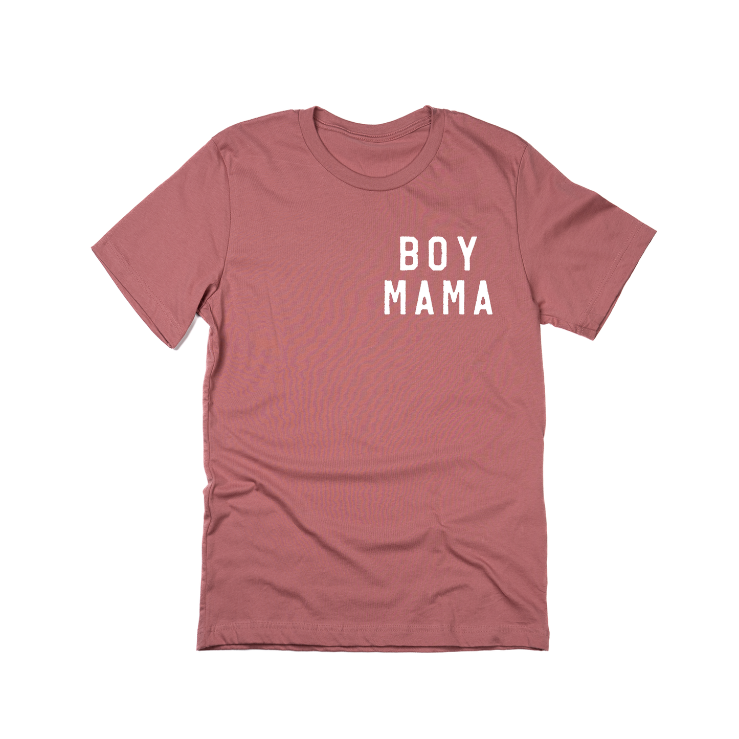 Boy Mama (Pocket, White) - Tee (Mauve)