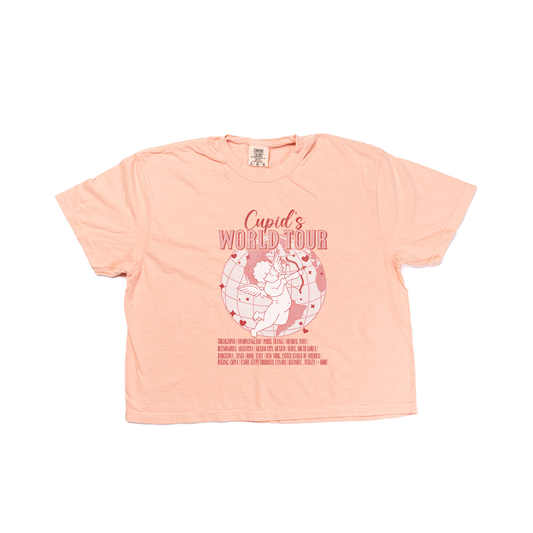 Cupid's World Tour - Cropped Tee (Peach)