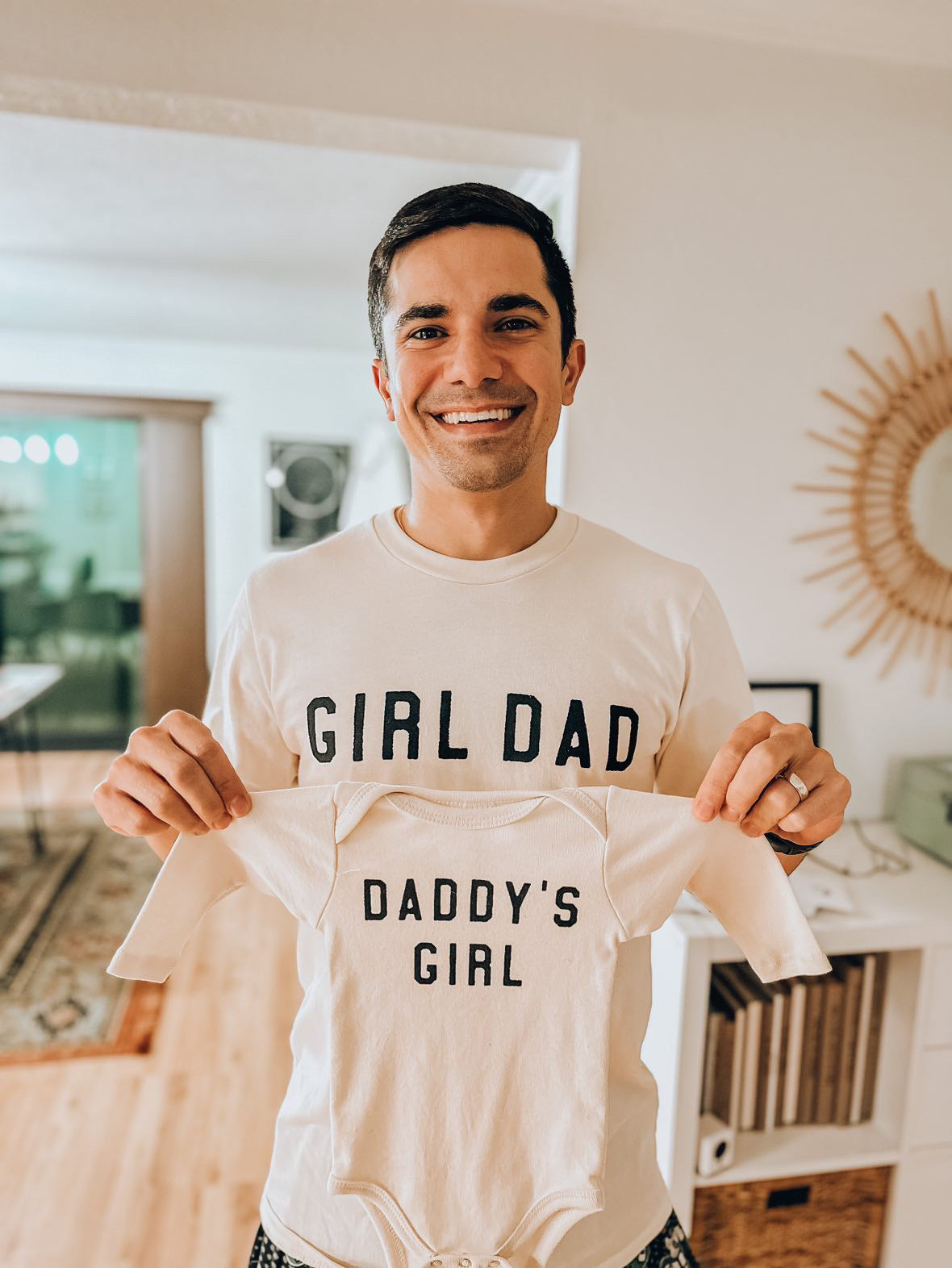 Daddy's Girl (Black) - Bodysuit (Natural, Long Sleeve)