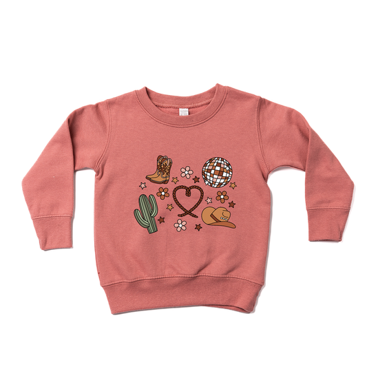 Western Love (Daisies) - Kids Sweatshirt (Mauve)