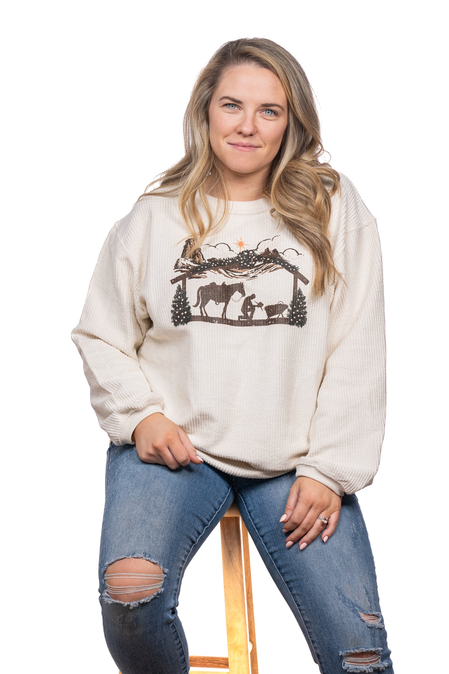 Cowboy Manger - Corded Sweatshirt (Ivory)