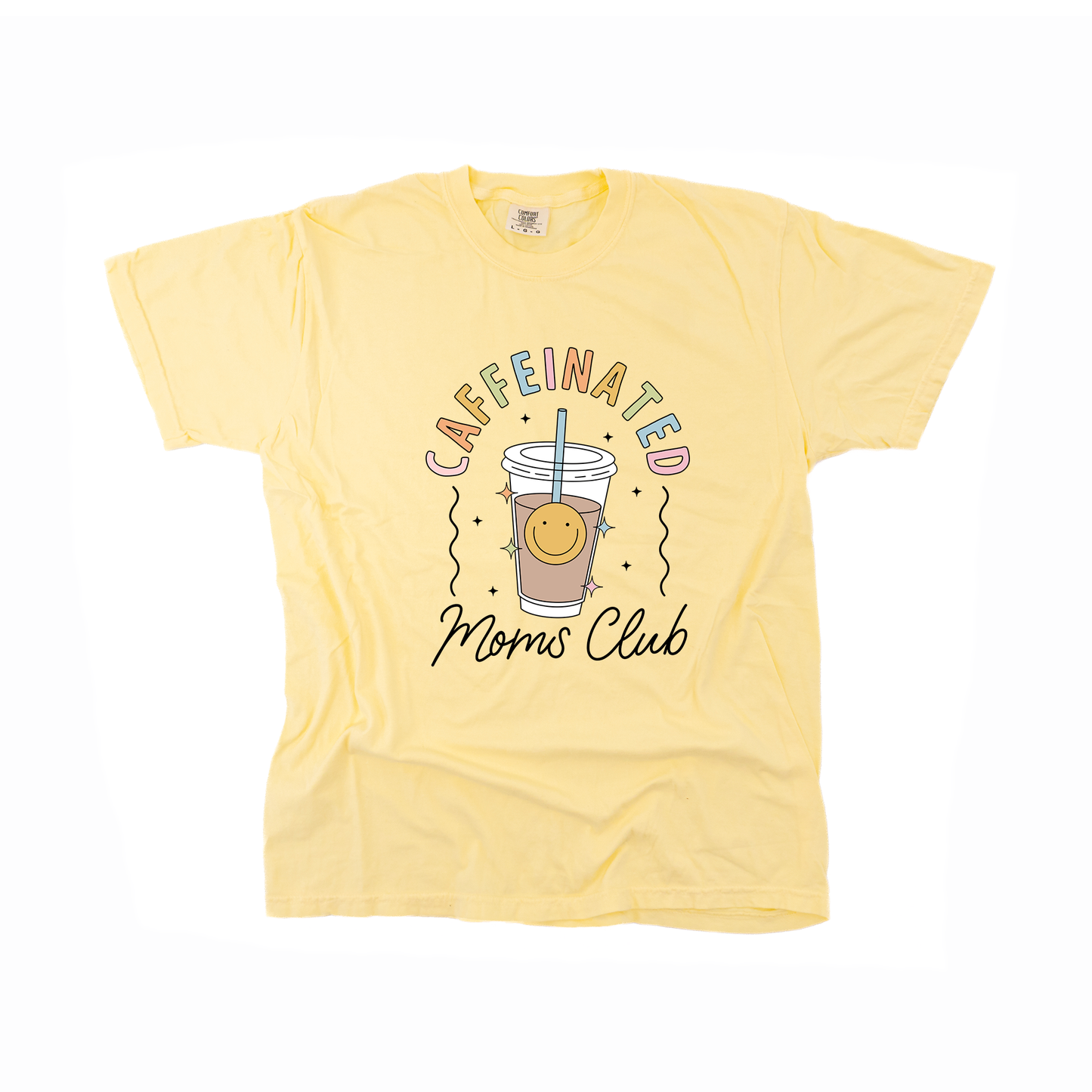 Caffeinated Moms Club - Tee (Pale Yellow)