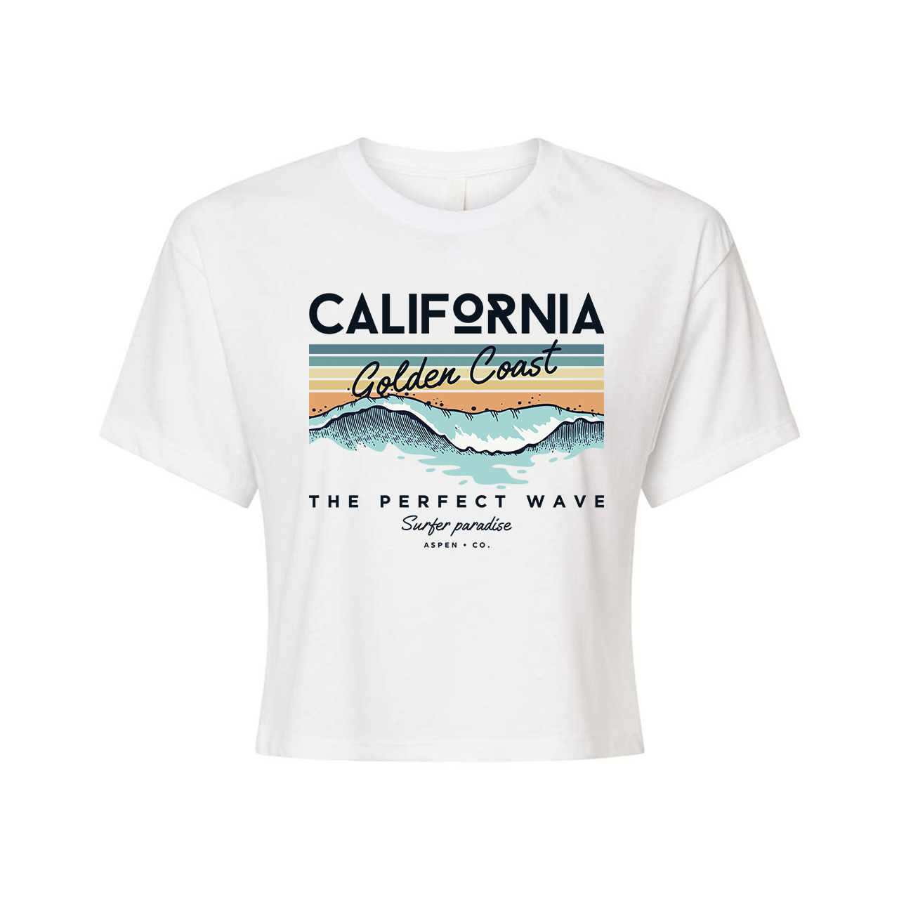 California Golden Coast - Cropped Tee (White)