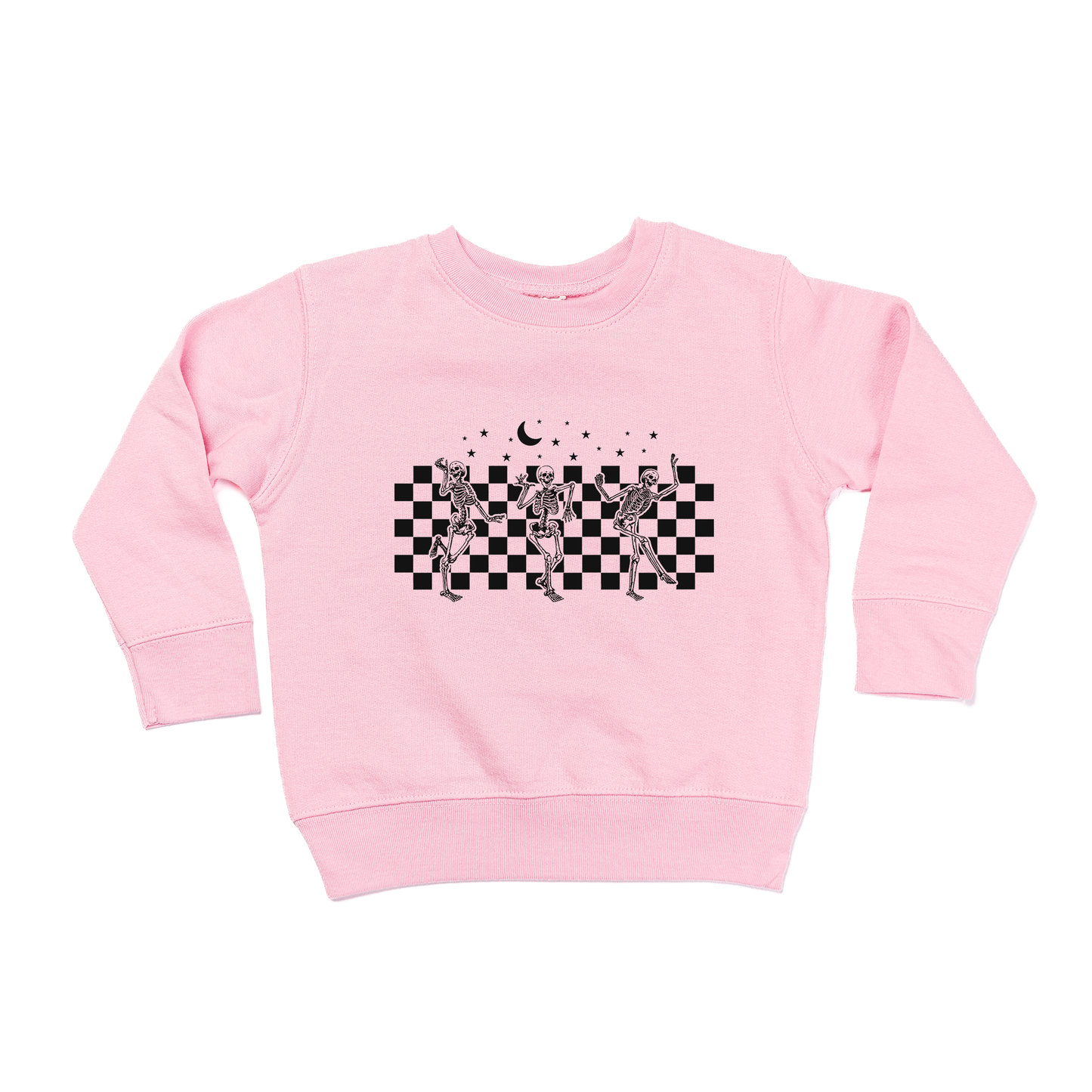 Checkered Dancing Skeletons - Kids Sweatshirt (pink) – Aspen + Company