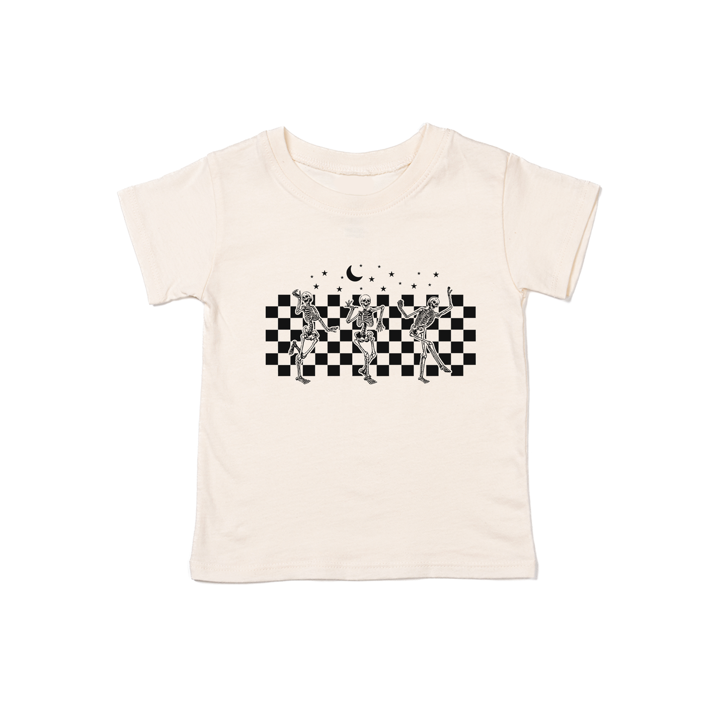 Checkered Dancing Skeletons - Kids Tee (Natural)