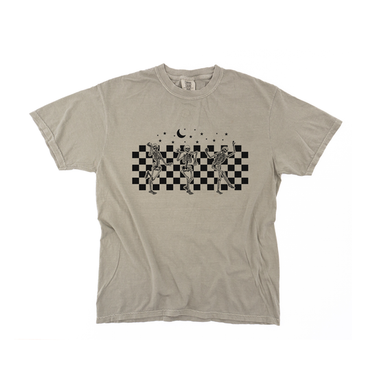 Checkered Dancing Skeletons - Tee (Sandstone)