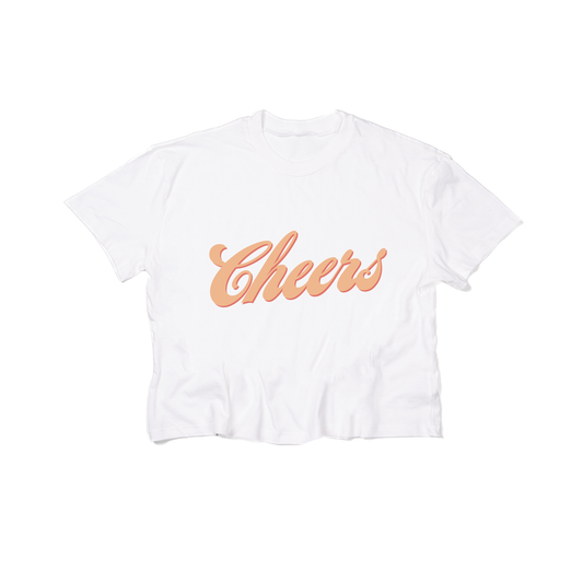 Cheers (Pink Shadow) - Cropped Tee (White)