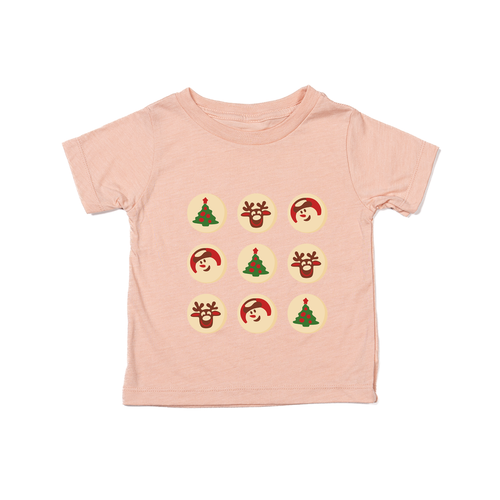 Christmas Sugar Cookies (Stacked) - Kids Tee (Peach)