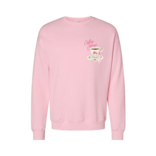 Coffee Please (Pocket) - Sweatshirt (Light Pink)