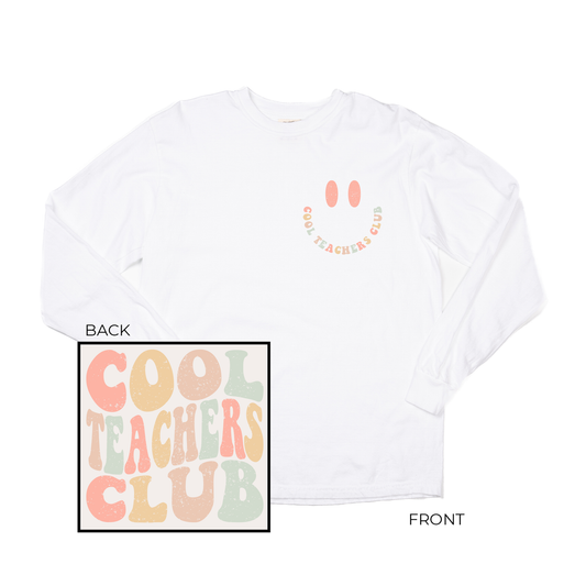 Cool Teachers Club (Pocket & Back) - Tee (Vintage White, Long Sleeve)