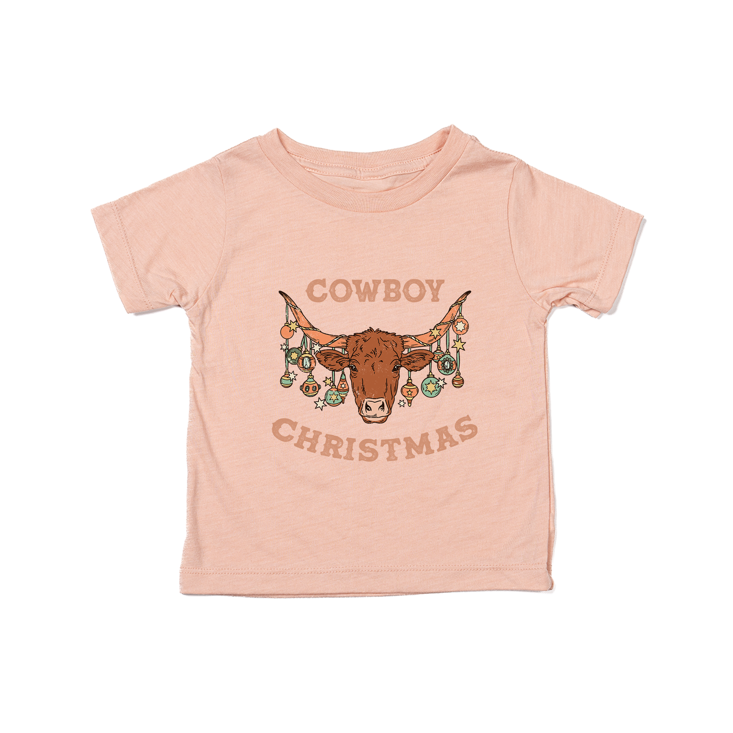 Cowboy Christmas - Kids Tee (Peach)