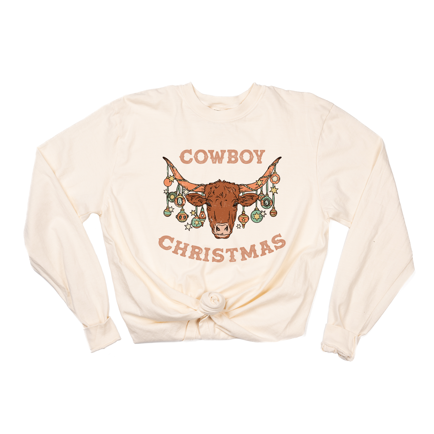 Cowboy Christmas - Tee (Vintage Natural, Long Sleeve)