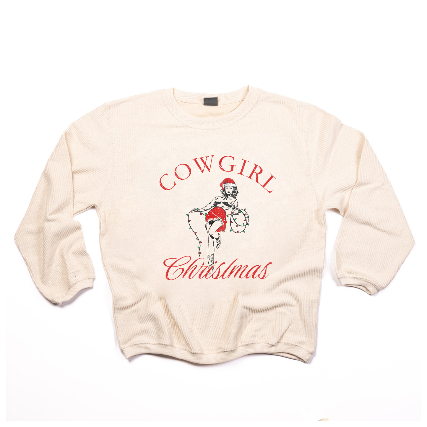 Cowgirl Christmas - Corded Sweatshirt (Ivory)