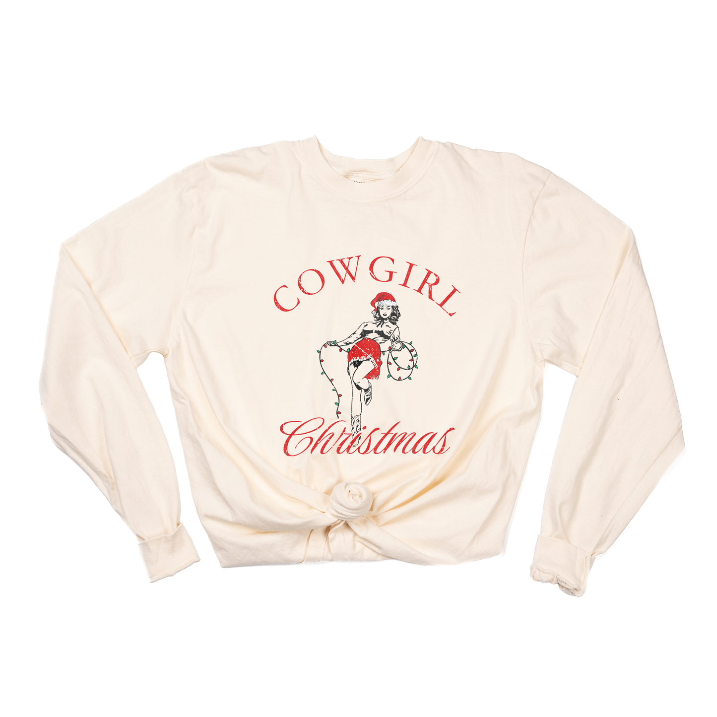 Cowgirl Christmas - Tee (Vintage Natural, Long Sleeve)