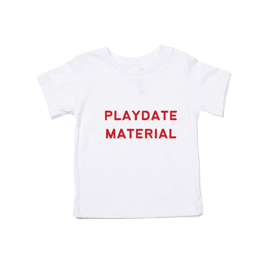Playdate Material (Red) - Kids Tee (White)