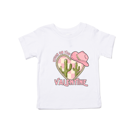 Stuck On You Valentine (Pink) - Kids Tee (White)