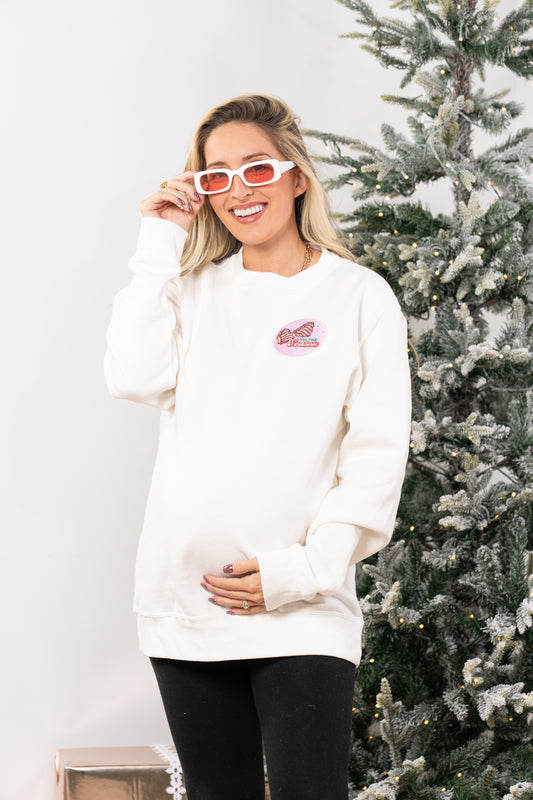 Christmas Cakes - Embroidered Sweatshirt (Creme)