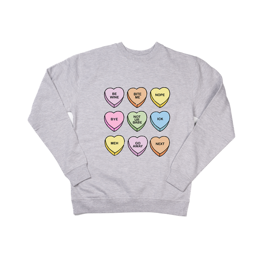 Anti Valentine Conversation Hearts - Sweatshirt (Heather Gray)
