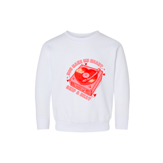 You Make My Heart Skip A Beat - Kids Sweatshirt (White)