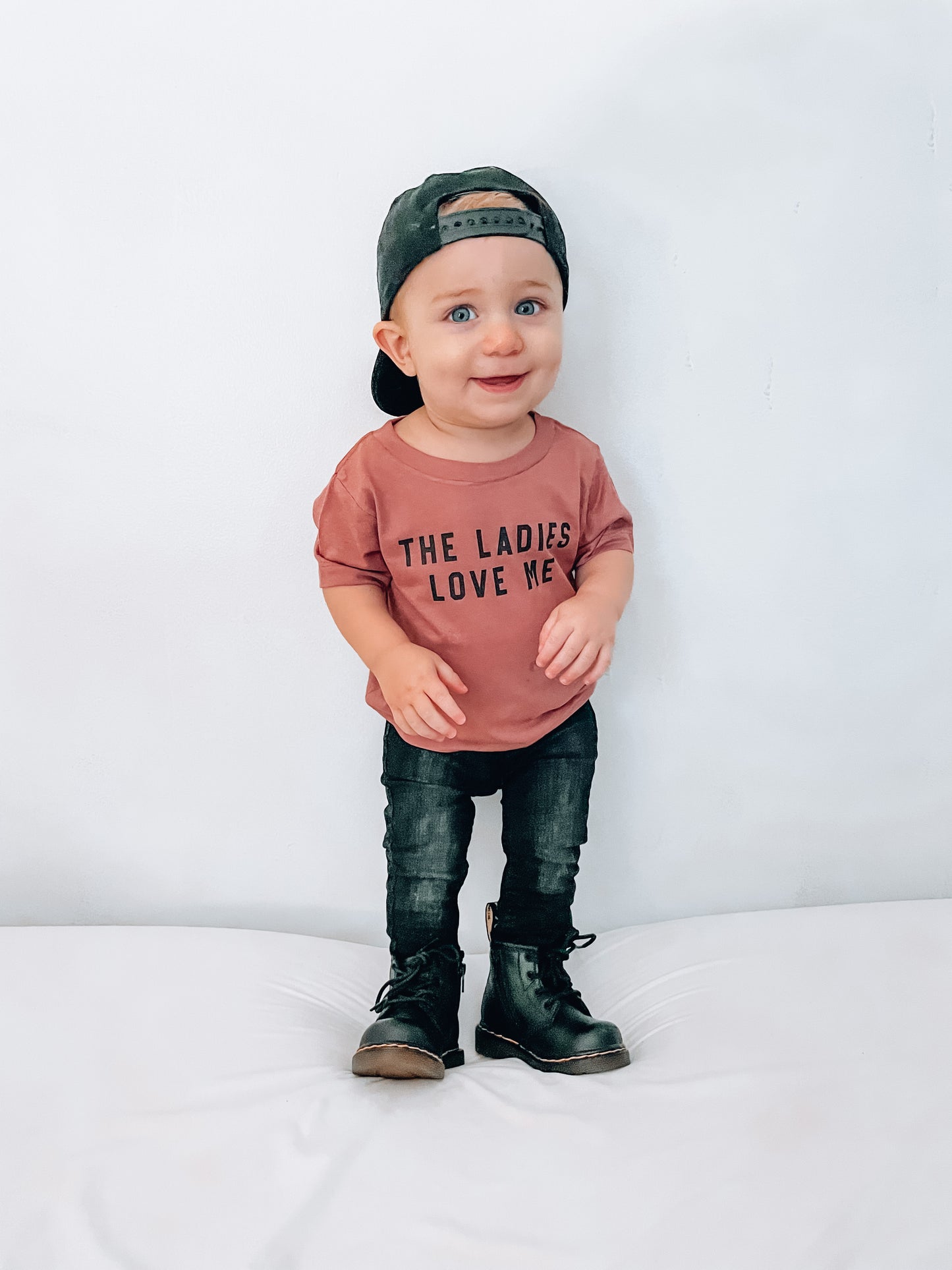 The Ladies Love Me (Black) - Kids Tee (Mauve)