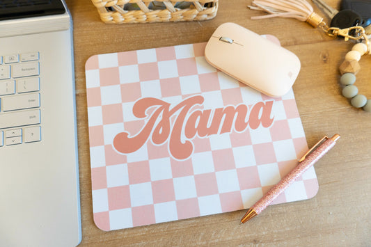 Checkered Pink Mama - Mouse Pad