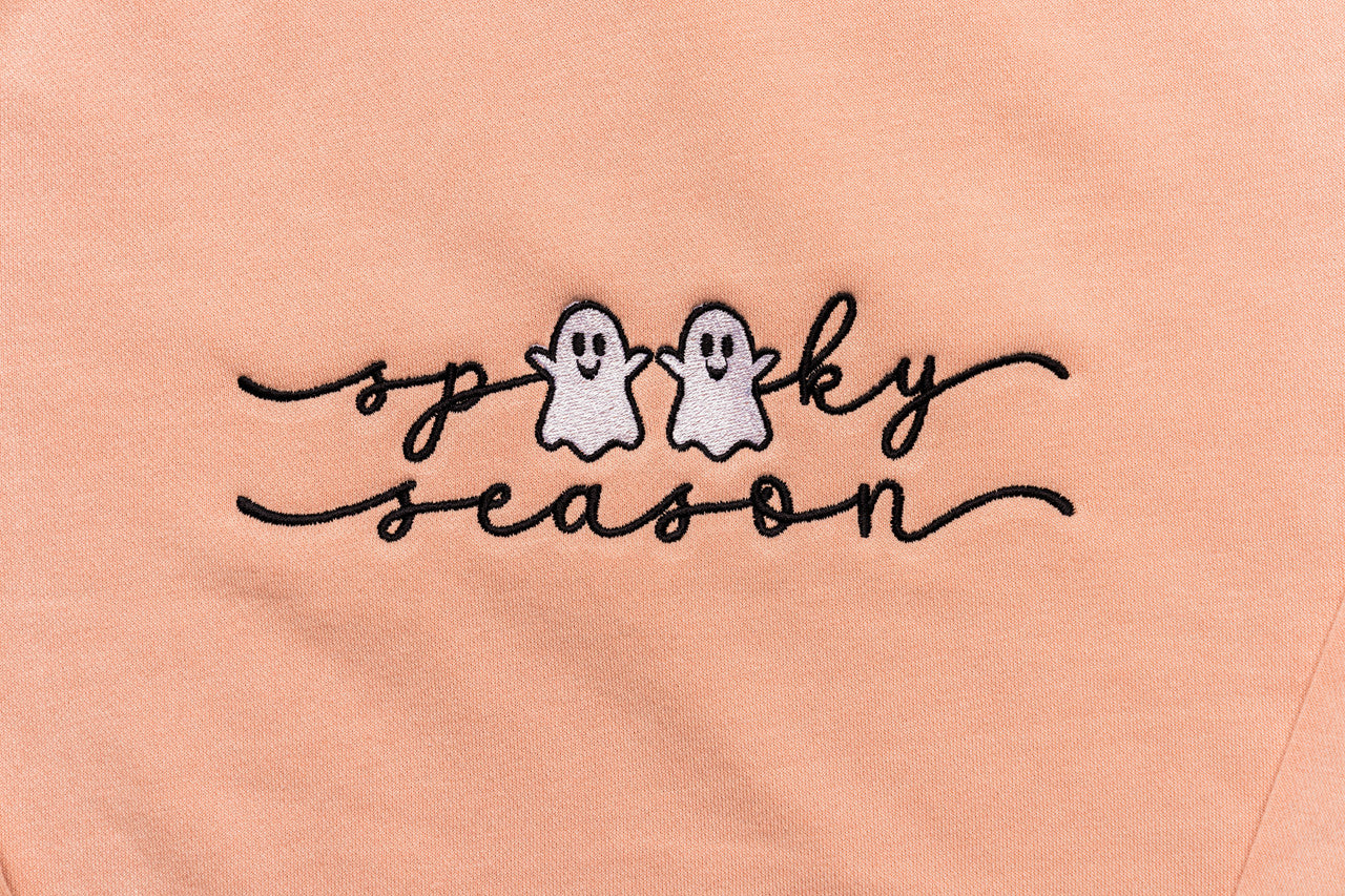 Spooky Season - Embroidered Sweatshirt (Dusty Peach)