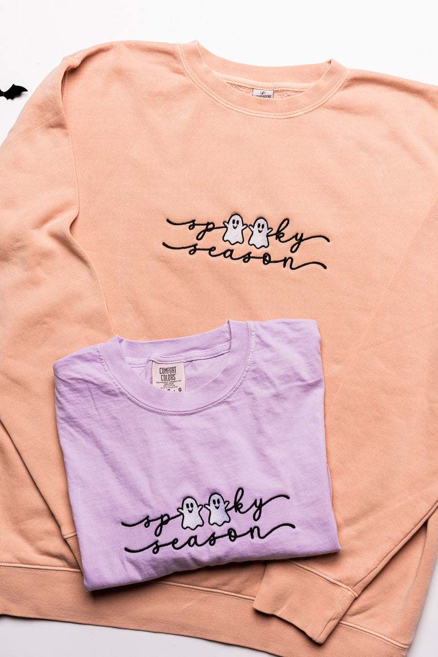 Spooky Season - Embroidered Sweatshirt (Dusty Peach)