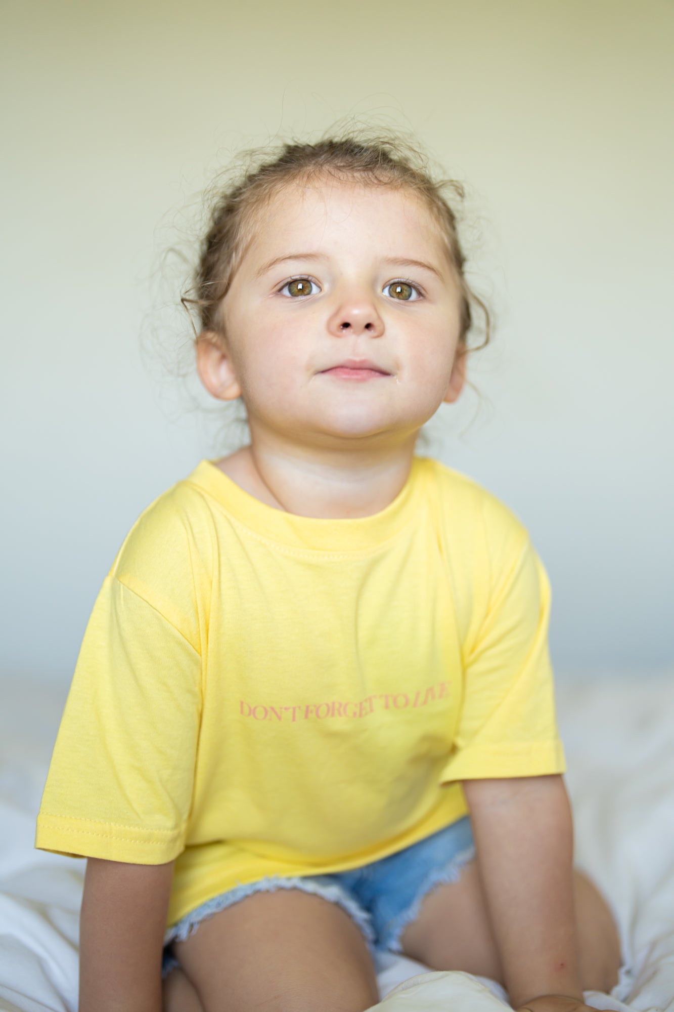 Don't Forget to Live (Front, Back) - Kids Tee (Yellow)