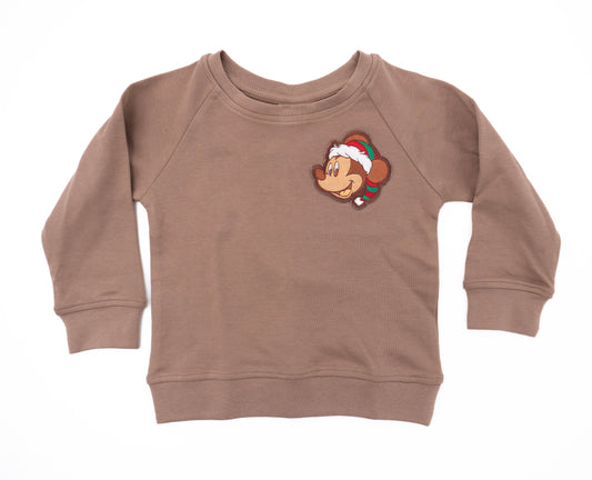 Christmas Mickey - Embroidered Kids Sweatshirt (Toffee)