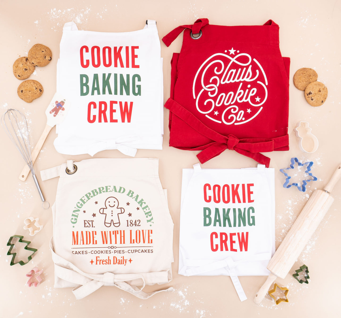 Claus Cookie Co. - Apron (Red)