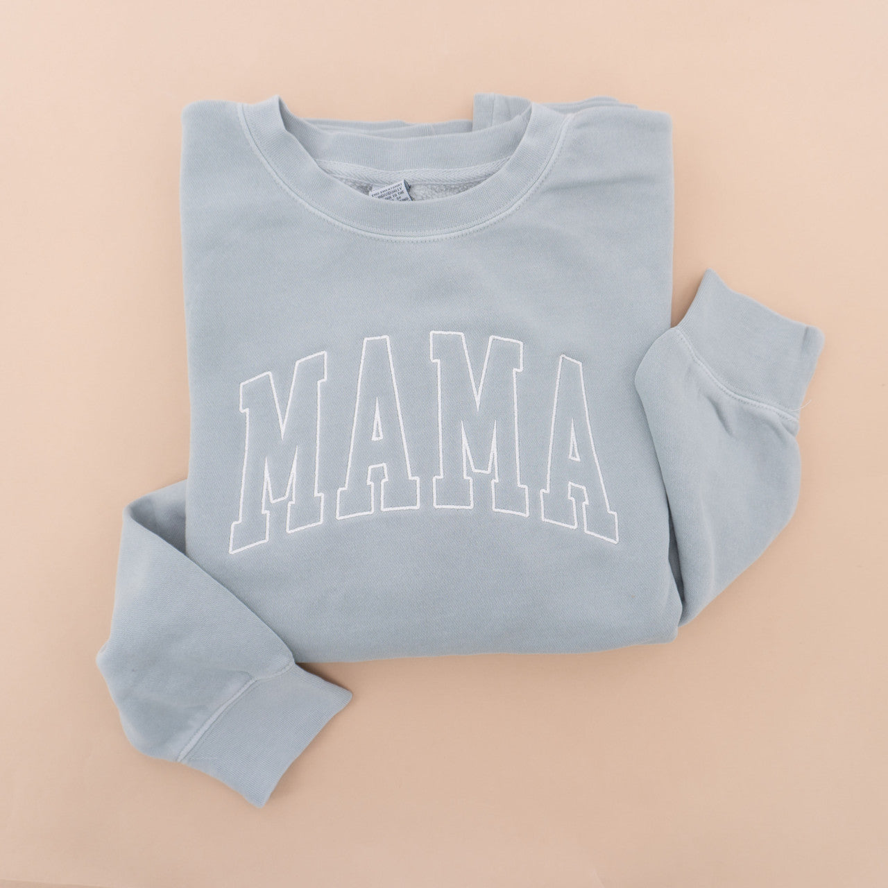 Mama Varsity (Creme) - Embroidered Sweatshirt (Sea Salt)