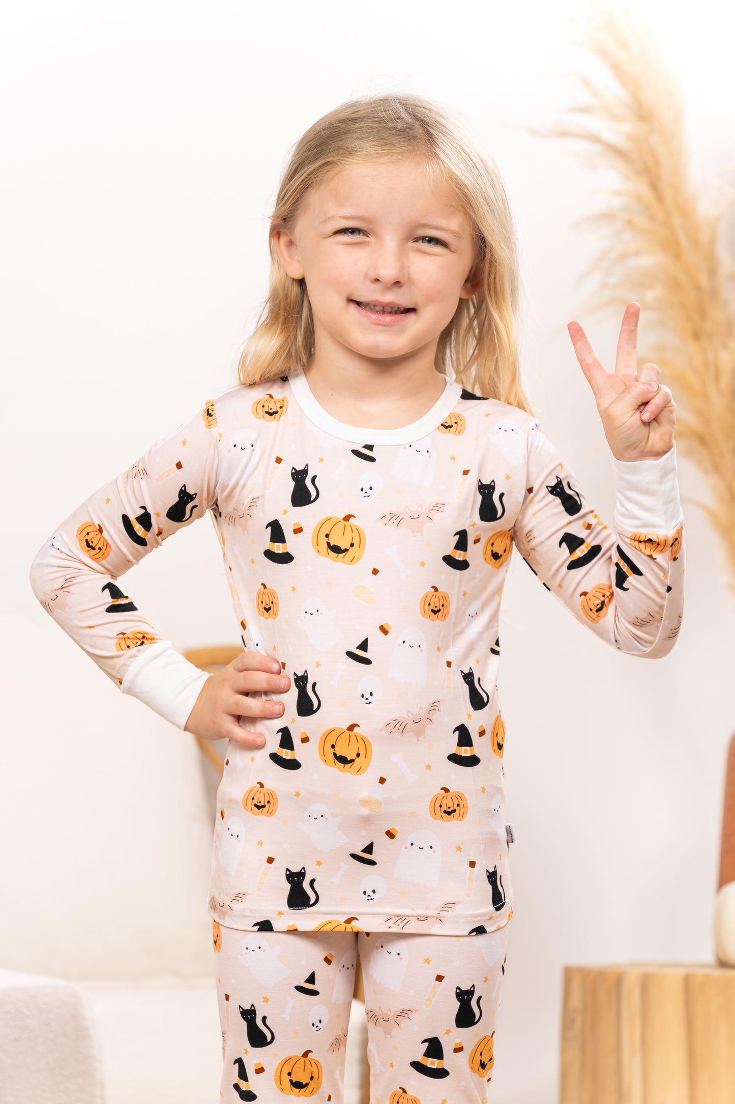 Neutral Spooky - Bamboo Kids Pajama Set