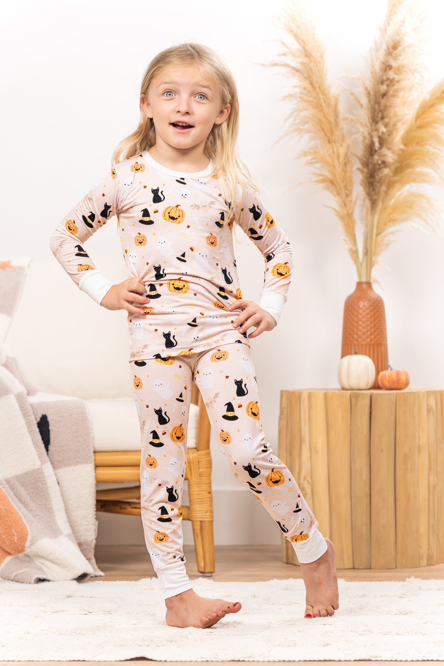 Neutral Spooky - Bamboo Kids Pajama Set