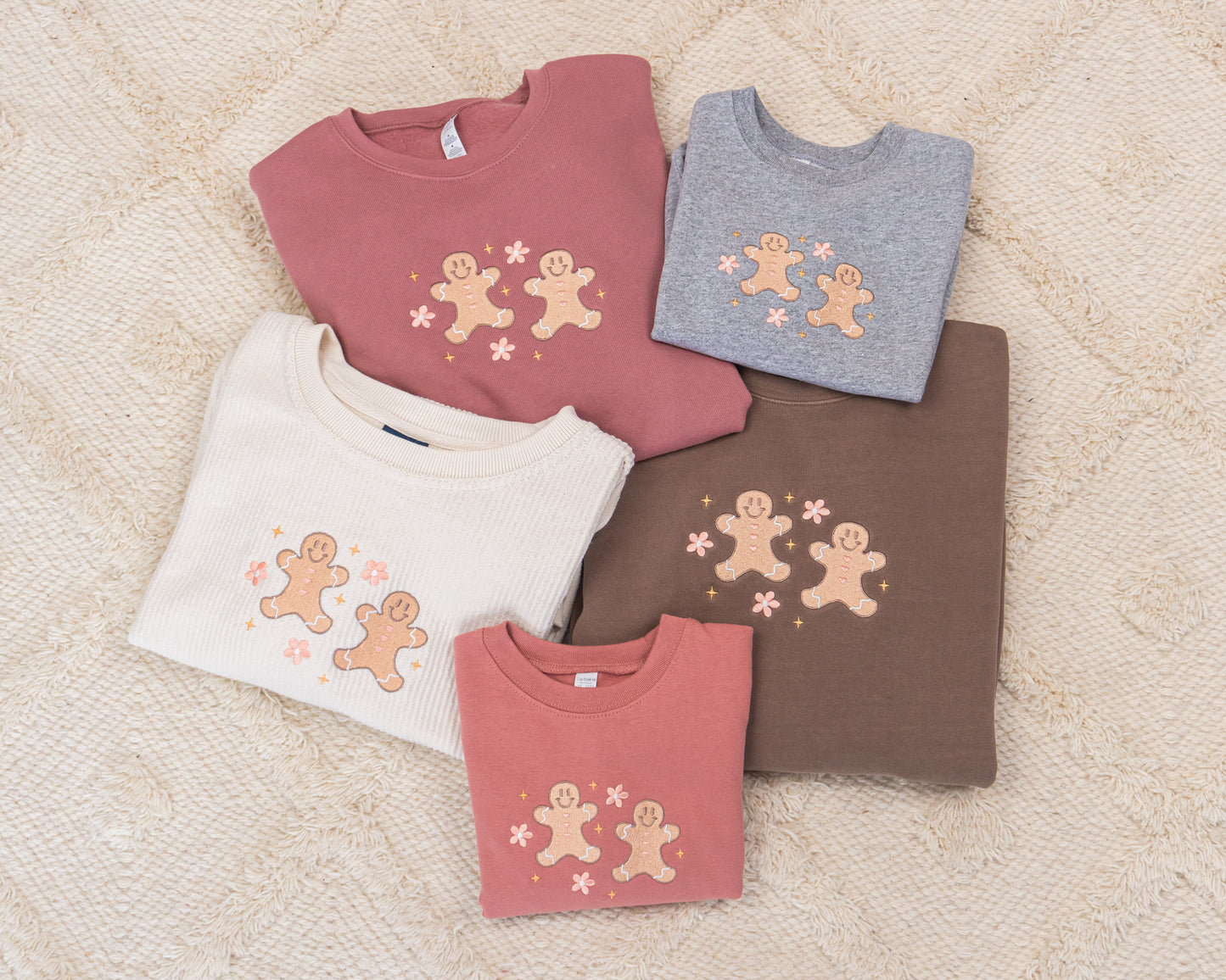 Daisy Gingerbread Cookies - Embroidered Sweatshirt (Cocoa)