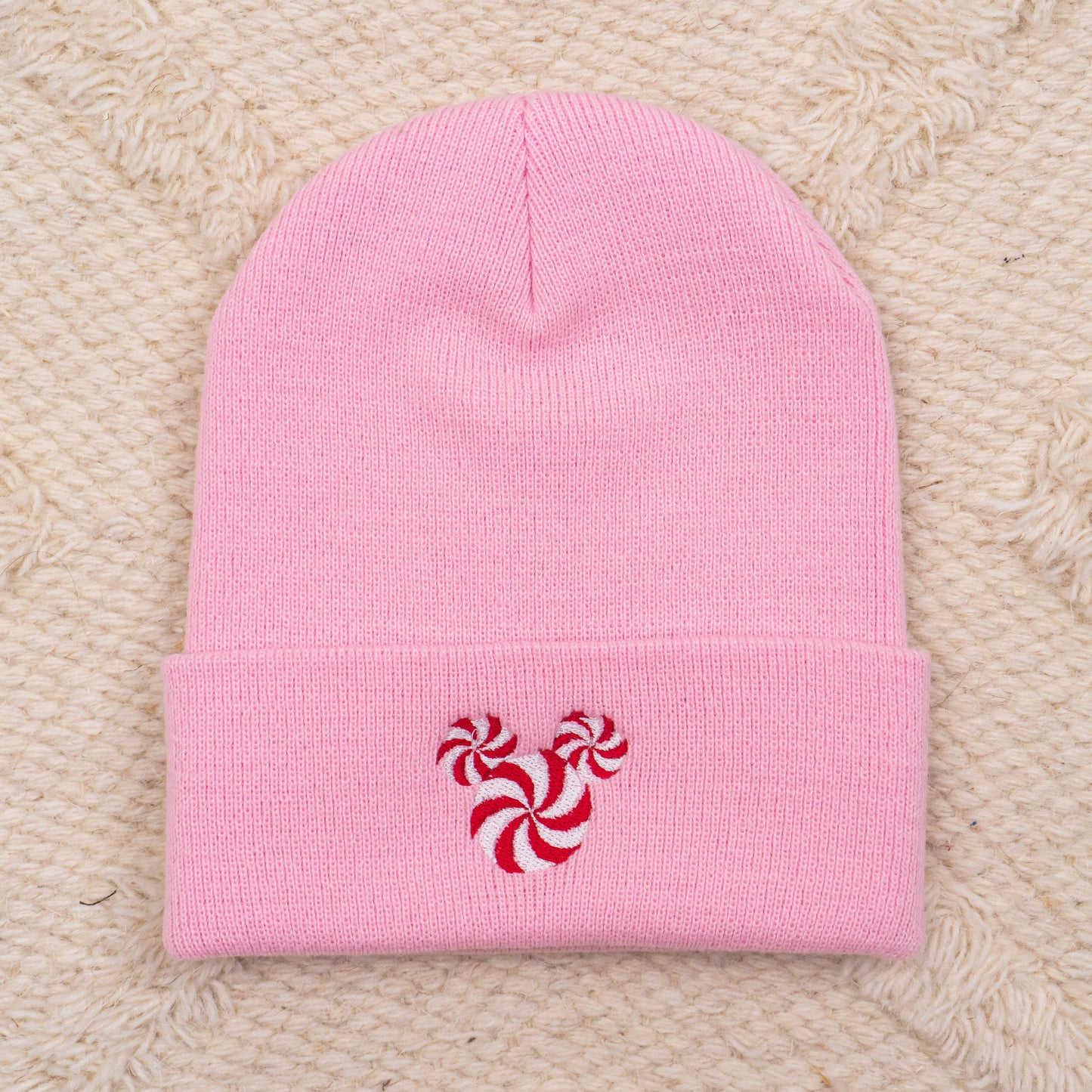 Peppermint Mouse - Embroidered Beanie (Pink)