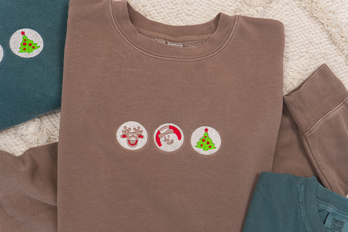 Christmas Sugar Cookies - Embroidered Sweatshirt (Cocoa)