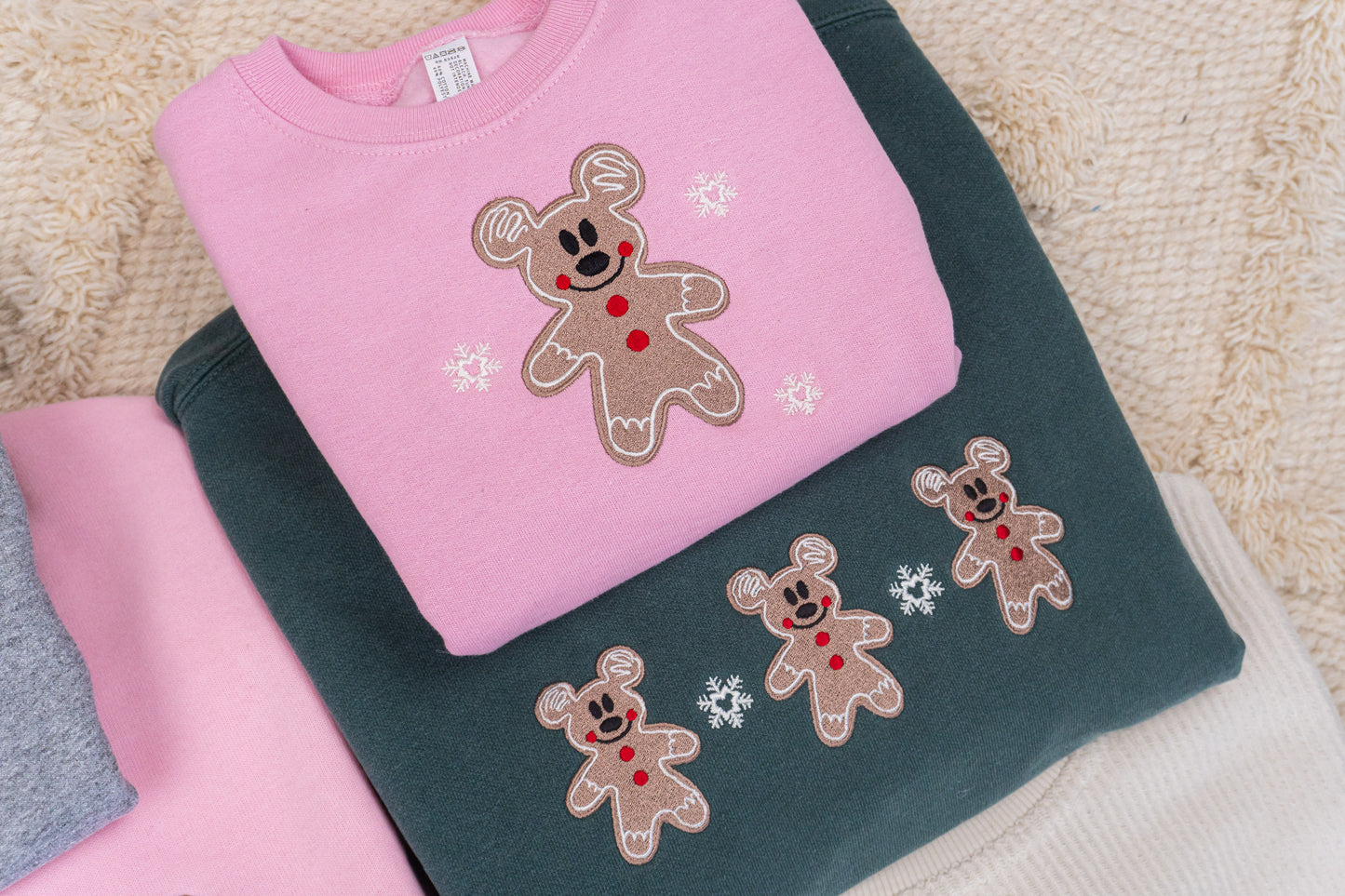Magic Mouse Gingerbread Cookies - Embroidered Sweatshirt (Blue Spruce)