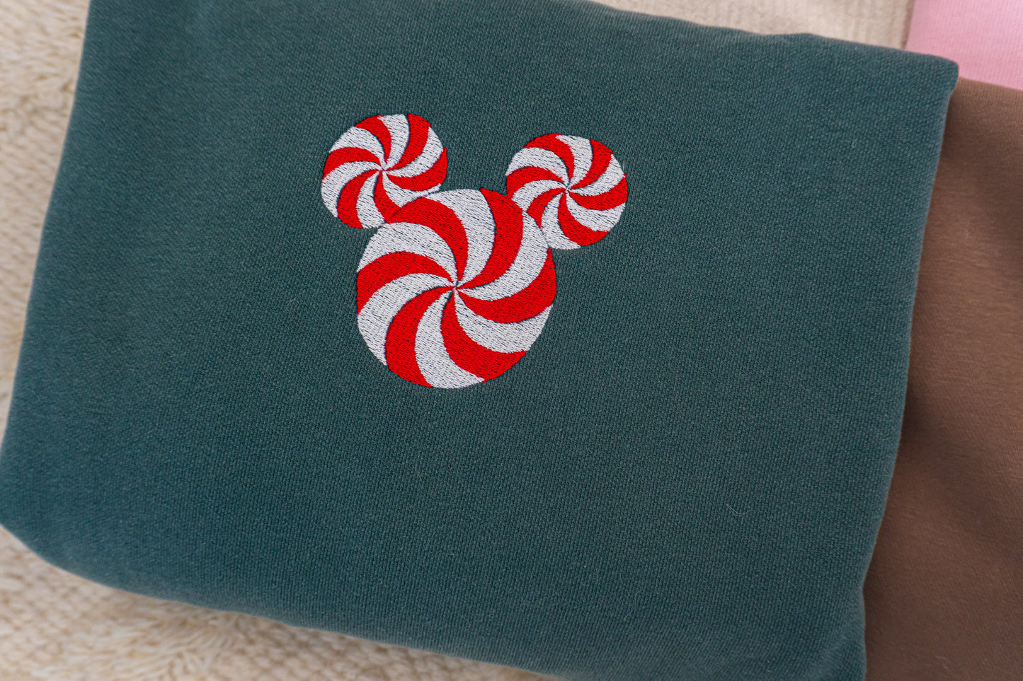 Peppermint Mouse - Embroidered Sweatshirt (Blue Spruce)