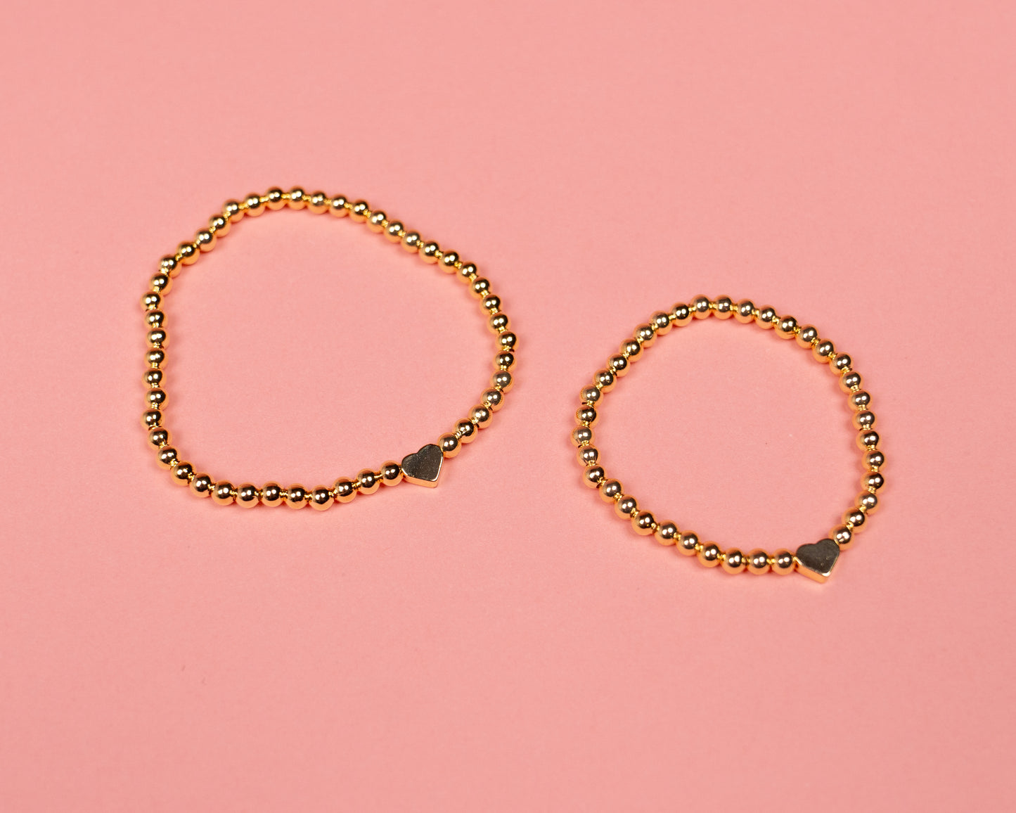 Tiny Heart Mother Daughter Matching Gold Bracelets