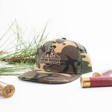 Hunting Buddies (Leather Patch) - Kids Trucker Hat (Camo)