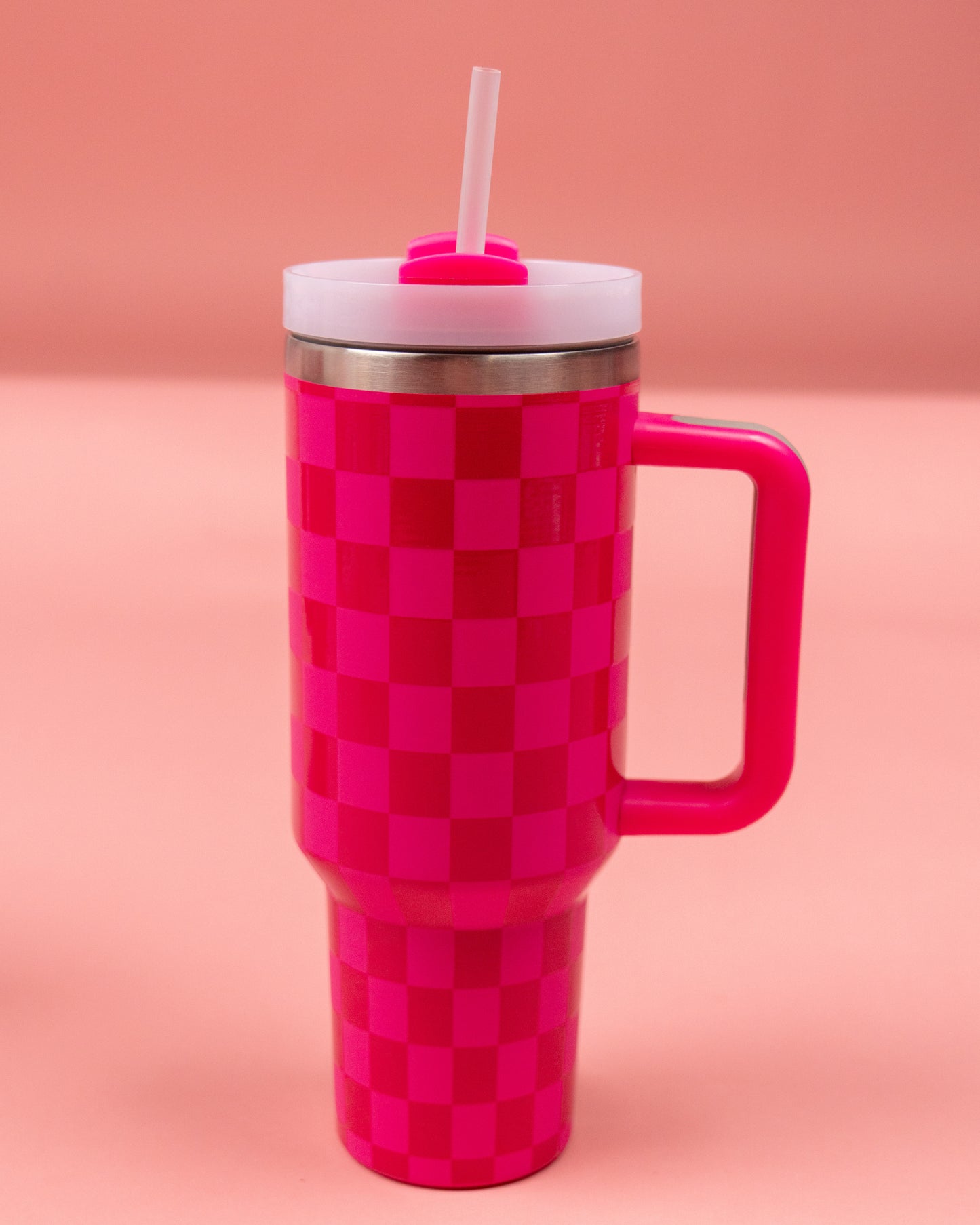 Pink Checkered Stainless Steel 40 oz. Stanleigh Tumbler