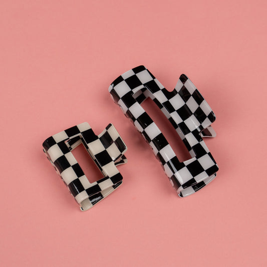 Checkered Claw Clip (Black)