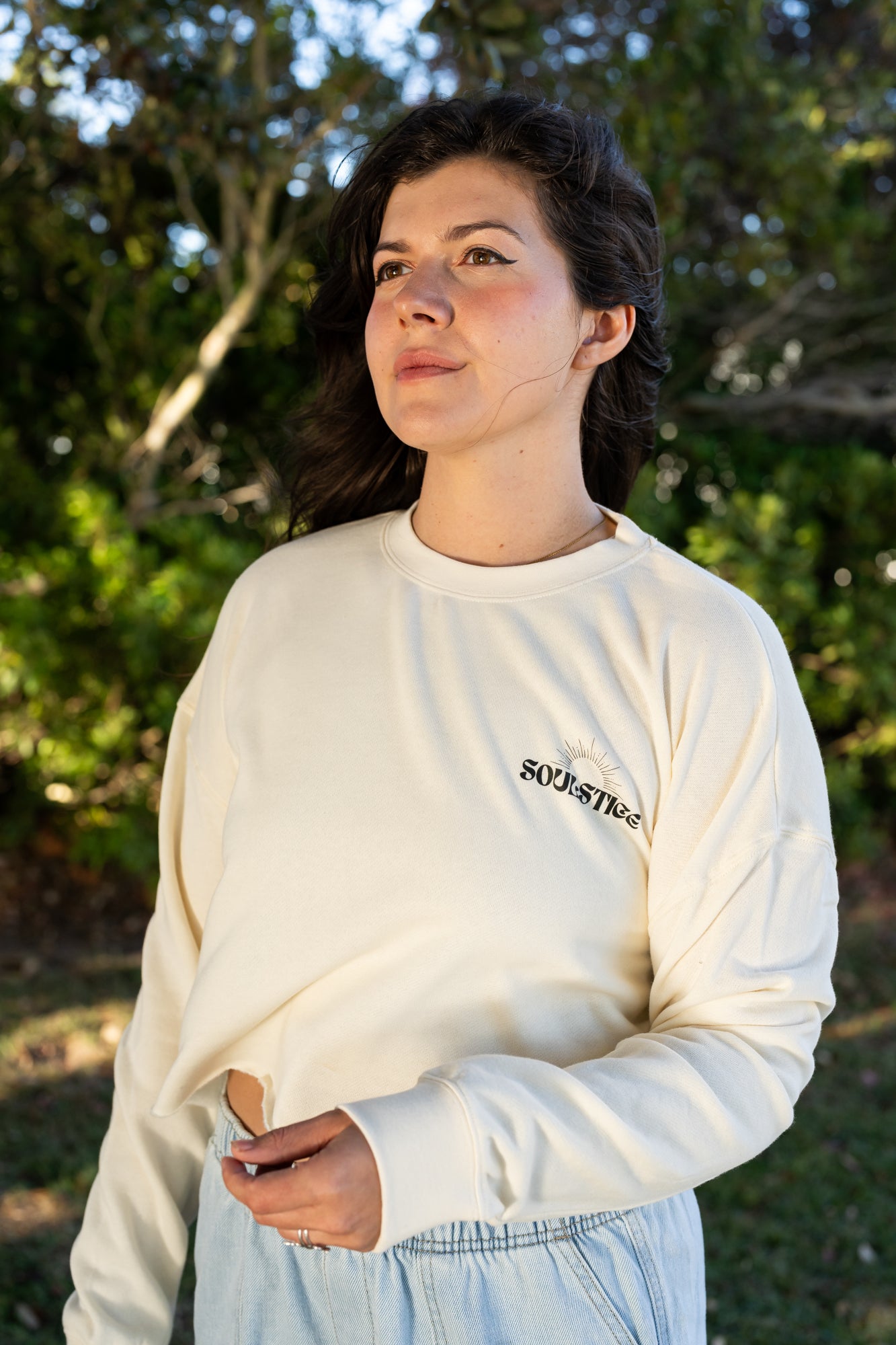 Now Trending Loving Yourself - Cropped Sweatshirt (Natural)