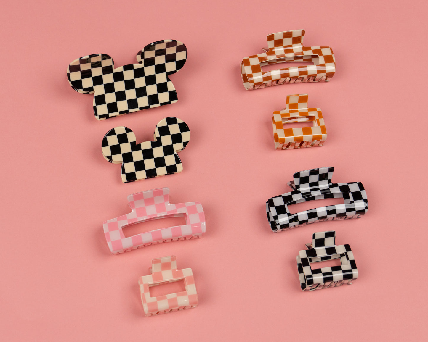 Checkered Claw Clip (Pink)