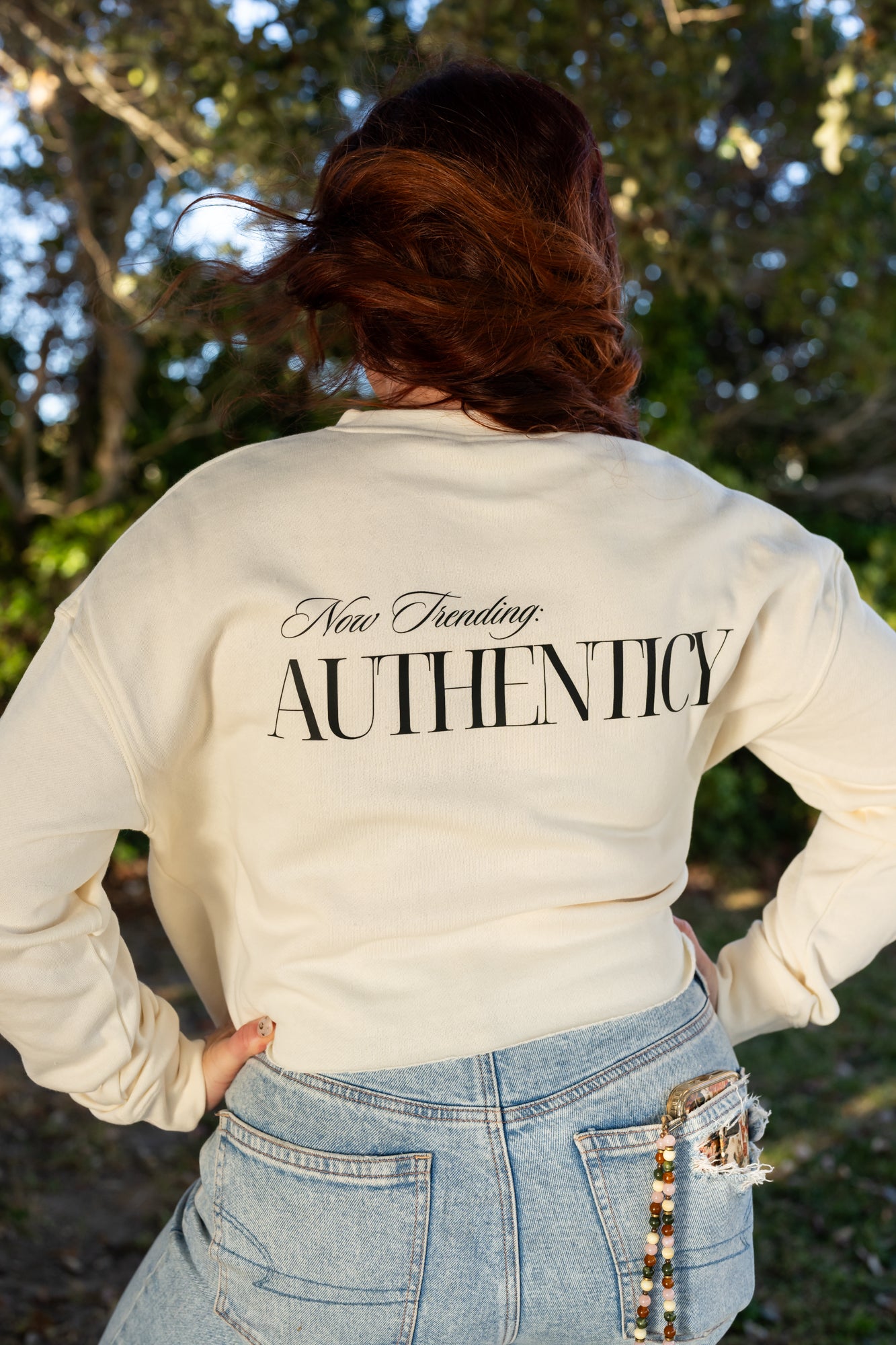 Now Trending: Authenticity - Cropped Sweatshirt (Natural)