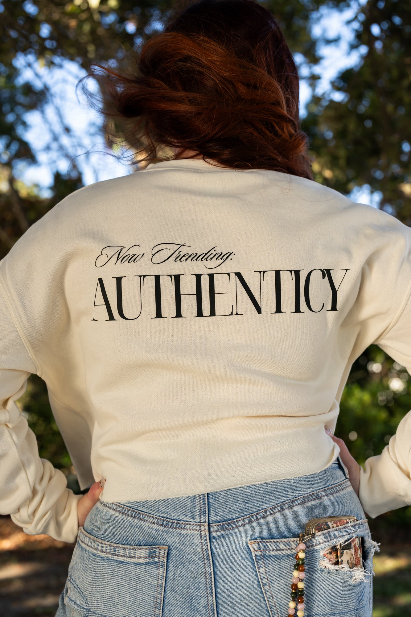 Now Trending: Authenticity - Cropped Sweatshirt (Natural)