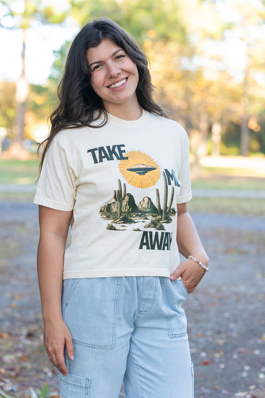 Take Me Away - Cropped Tee (Vintage Natural)