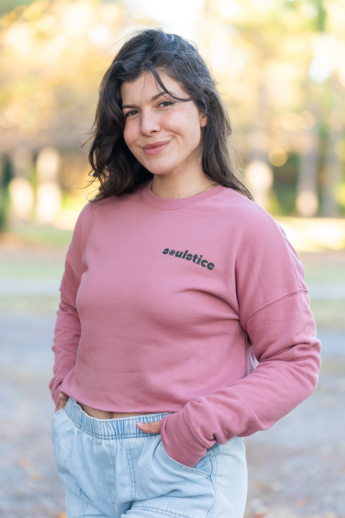 Live Free Love Bold Be You - Cropped Sweatshirt (Mauve)