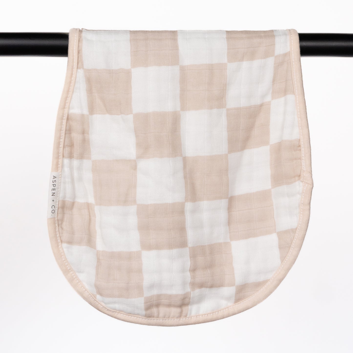 Taupe Checkered - Bamboo Cotton Burp Cloth