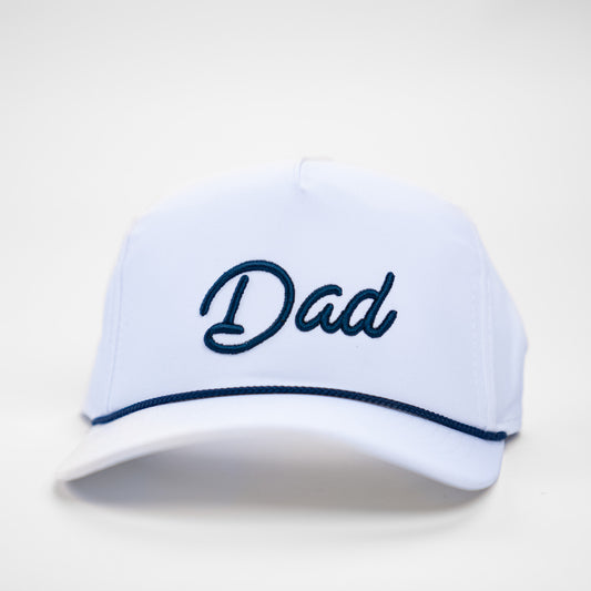Dad (Ace 3D Puff, Navy) - Rope Hat (White/Navy)